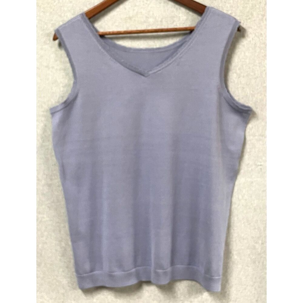 Pendleton Plus 1X Silk Blend Reversible Turnaround Top Lavender Sleeveless NWT - Picture 3 of 9